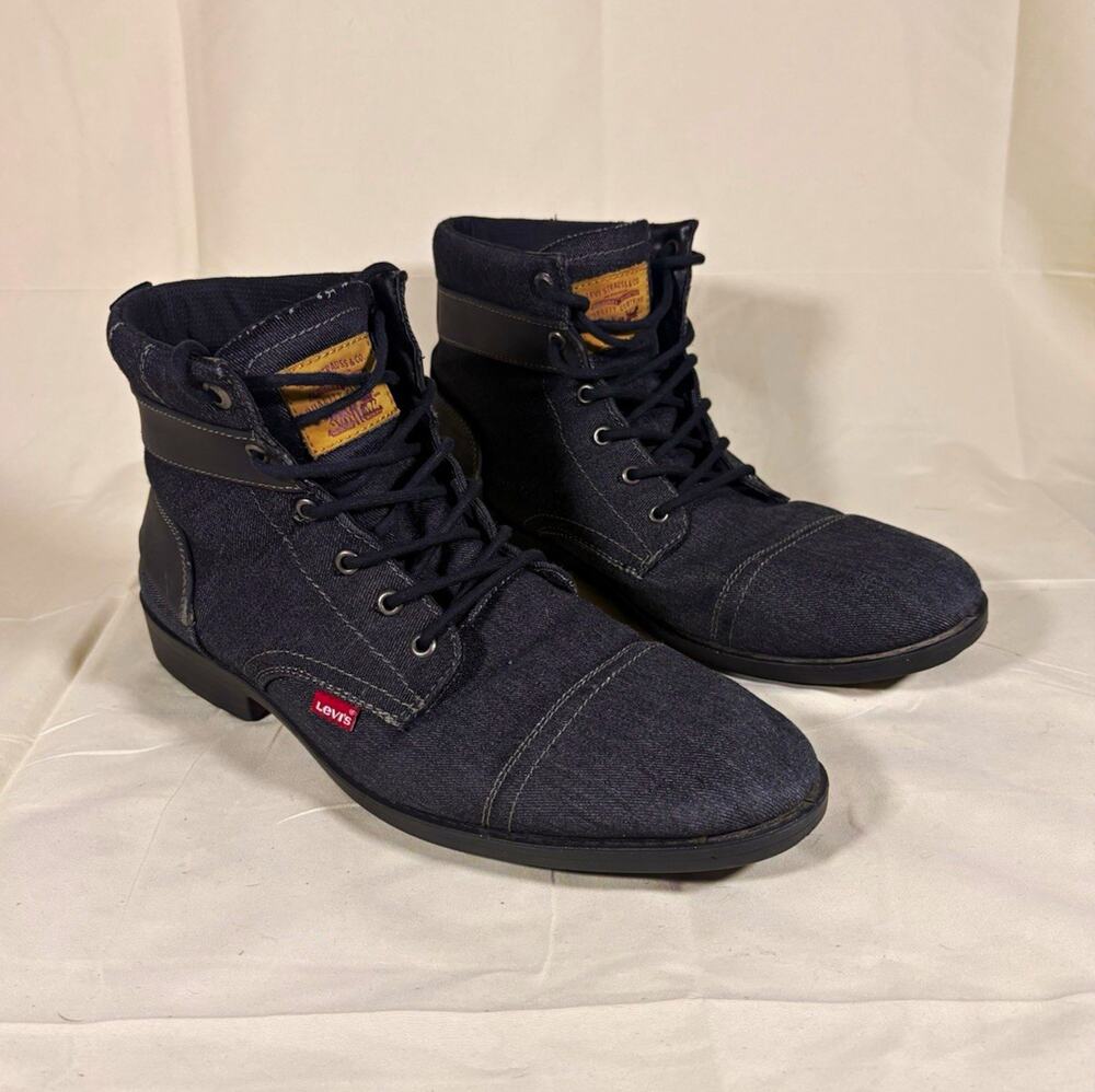 Levi's Men's Denim Boots - Black Size US 13 EU 47 UK 12